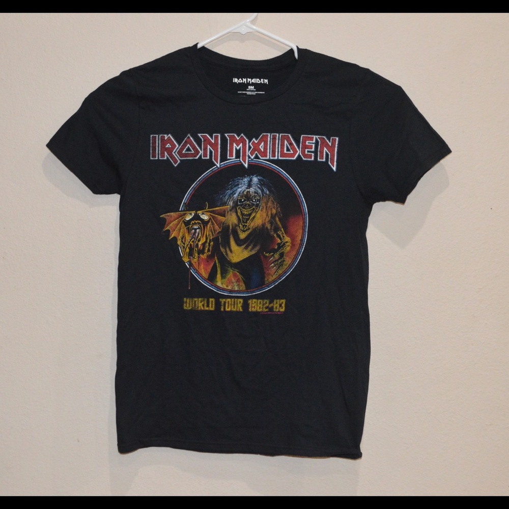 Iron Maiden 1982-83 Tour Band Tshirt Sz S Reprint